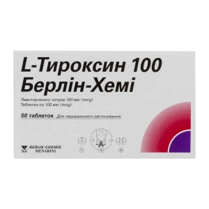 L-тироксин 100 Берлин-Хеми таблетки 100 мкг №50