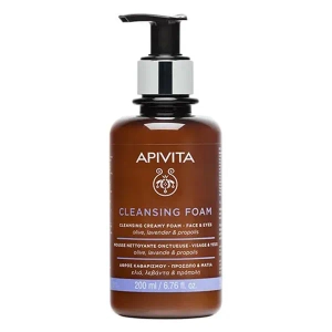 Пінка Apivita Cleansing для очищення обличчя та очей з оливою і лавандою 200 мл
