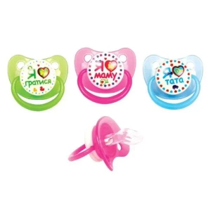 Пустушка силіконова Курносики 7016 з прикусом 0-6 міс