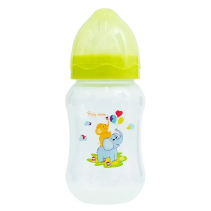 Пляшечка для годування Baby Team 1002 з широким горлом із силіконовою соскою 250 мл