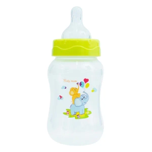 Пляшечка для годування Baby Team 1002 з широким горлом із силіконовою соскою 250 мл