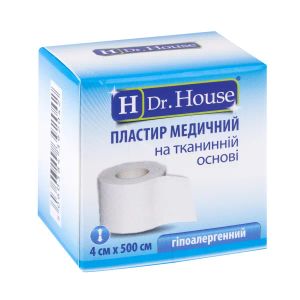 Пластырь медицинский Dr. House на тканевой основе 4 см х 500 см
