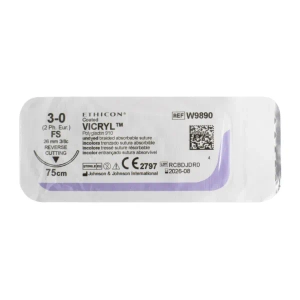 Вікрил 3-0 оборатно-ріжучий голка 26 мм 3/8 75 см