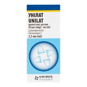 Унілат краплі очні розчин 50 мкг/мл флакон 2,5 мл