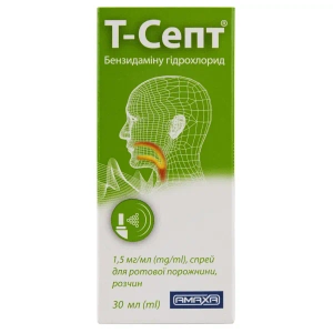 Т-септ спрей для ротовой полости 1,5 мг флакон 30 мл