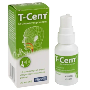 Т-септ спрей для ротовой полости 1,5 мг флакон 30 мл