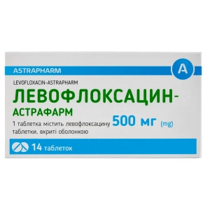 Левофлоксацин-Астрафарм таблетки покрытые оболочкой 500 мг блистер №14
