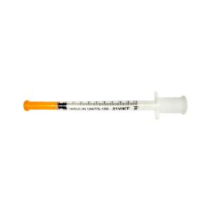 Шприц инсулиновый 1мл 21 vikt трехкомпонентный с интегрированной иглой 30g