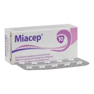 Міасер таблетки вкриті плівковою оболонкою 10 мг блістер №20