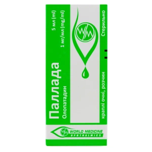 Паллада краплі очні розчин 1 мг/мл флакон-крапельниця 5 мл