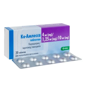 Ко-амлесса таблетки 4мг/1,25мг/10мг блістер №30