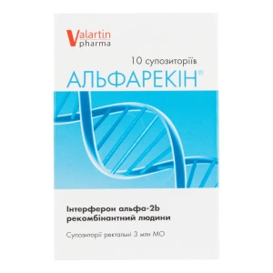 Альфарекін супозиторії ректальні 3000000 МО стрип 1 г №10