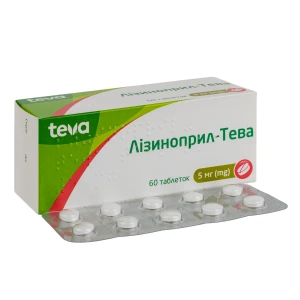 Лизиноприл-Тева таблетки 5 мг блистер №60