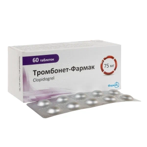 Тромбонет таблетки вкриті оболонкою 0,075 г блістер №60