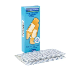 Пластырь медицинский бактерицидный Dr.House 7,2 см х 1,9 см №10