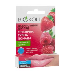 Гигиеническая губная помада Биокон клубника+малина 4.6 г