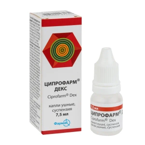 Ципрофарм Декс капли ушные 3,5 мг/мл + 1 мг/мл флакон 7,5 мл