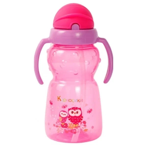 Поильник непроливайка Курносики 7024 с ручками и силиконовой трубочкой 300 мл