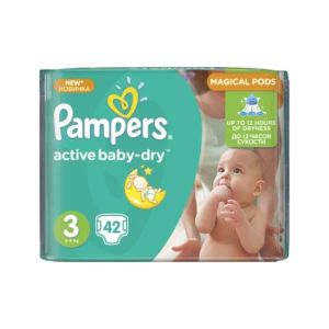 Підгузки Pampers Active Baby-Dry Midi 3 5-9кг №42