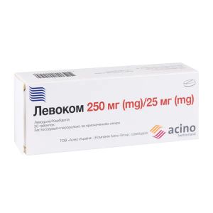 Левоком таблетки 250 мг + 25 мг блистер №30