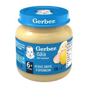 Пюре Gerber кольорова капуста, картопля та кролик 130 г