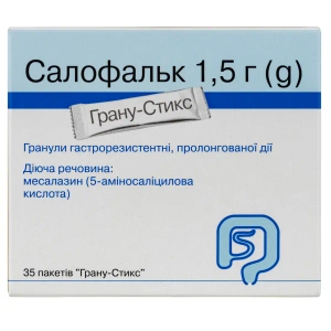 Салофальк гранулы гастрорезистентные пролонгированные 1,5 г пакетик Грану-Стикс № 35