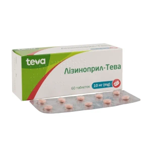 Лізиноприл-Тева таблетки 10 мг блістер №60