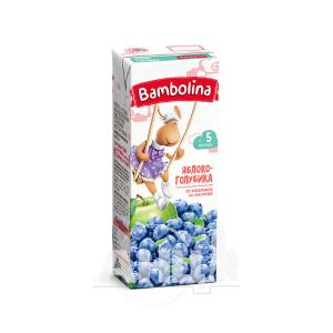 Нектар фруктовий для дітей грудного віку Bambolina яблуко, лохина 200 мл