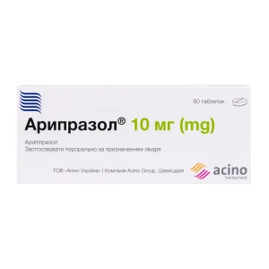 Арипразол таблетки 10 мг блістер №60