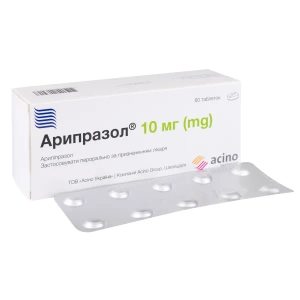 Арипразол таблетки 10 мг блістер №60