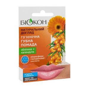 Гигиеническая губная помада Биокон облепиха + календула натуральный уход 4,6 г