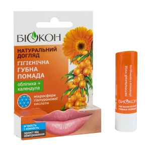 Гигиеническая губная помада Биокон облепиха + календула натуральный уход 4,6 г