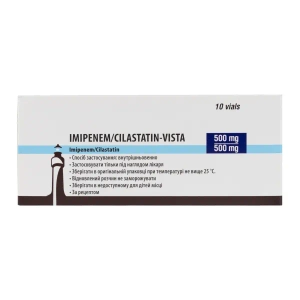 Іміпенем Циластатін-Віста порошок для приготування розчину для інфузій 0,5/0,5 г флакон №10