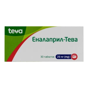 Эналаприл-Тева таблетки 20 мг блистер №30