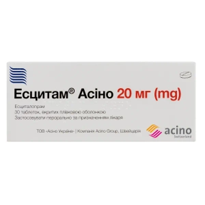 Есцитам Асіно таблетки вкриті плівковою оболонкою 20 мг блістер №30