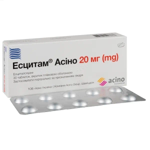 Есцитам Асіно таблетки вкриті плівковою оболонкою 20 мг блістер №30