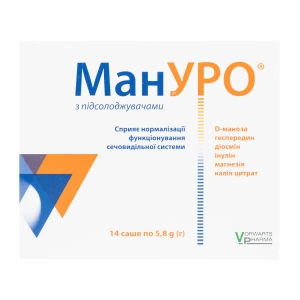 Мануро порошок для приготування орального розчину саше 5.8 г № 14