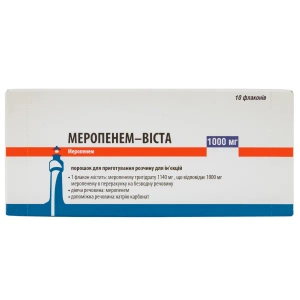 Меропенем-Виста порошок для раствора для инъекций 1000 мг флакон №10