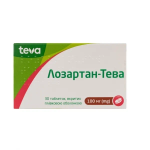 Лозартан-Тева таблетки вкриті плівковою оболонкою 100 мг блістер №30