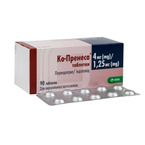 Ко-Пренеса таблетки 4 мг + 1,25 мг блистер №90