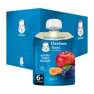 Пюре Gerber яблоко, слива и морковь 90 г
