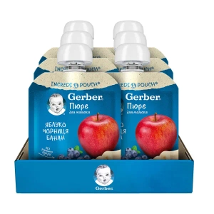 Пюре Gerber яблоко, черника и банан 90 г