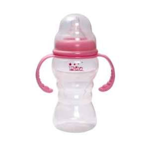 Пляшка з широким горлом для годування Lindo Premium А27 з силіконовою соскою 240 мл