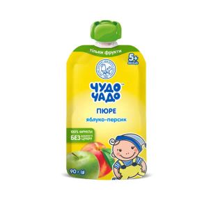 Пюре Чудо-Чадо яблуко та персик без цукру 90 г
