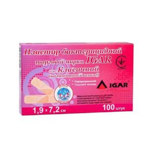 Пластир бактерицидний Igar класичний 1,9 см х 7,2 см №100