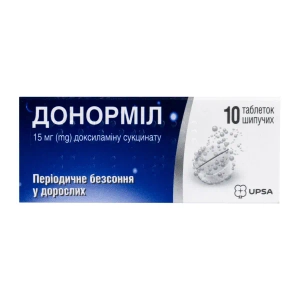 Донормил таблетки шипучие 15 мг туба №10