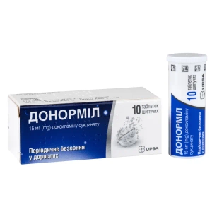 Донормил таблетки шипучие 15 мг туба №10