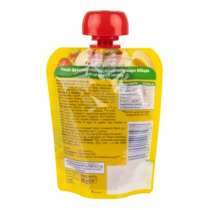 Пюре дитяче фруктове яблуко-банан-полуниця Milupa з 6 місяців 80 г