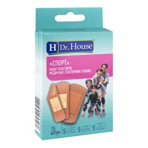 Набор пластырей медицинских Dr. House спорт эластичных тканевых №15