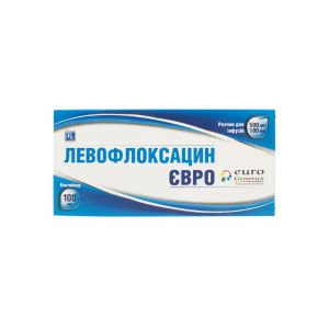 Левофлоксацин Євро розчин для інфузій 500 мг/100 мл контейнер пвх 100 мл